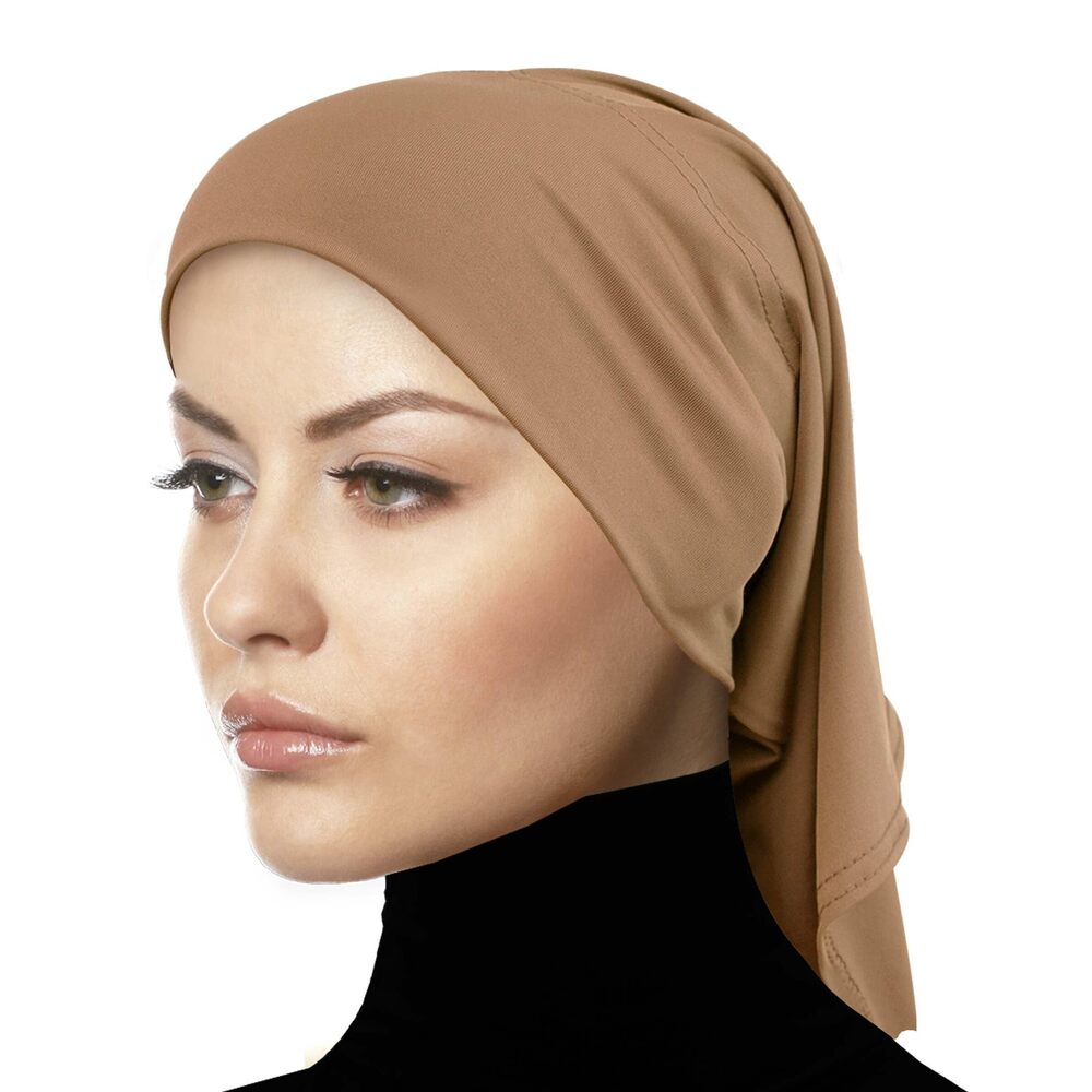 7633 Hijab Tube Undercap Spandex Elastane Inner Scarf Hair Band Chemo